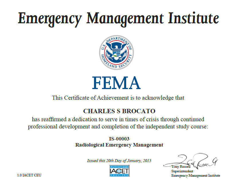 Radiological Emergency Management!
